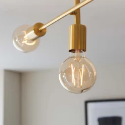 Logie Semi Flush Ceiling Light - Brass Effect -Sandtex Shop 14301818 6885038439112603