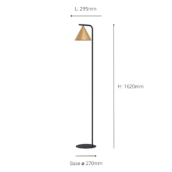 Eglo Narices Floor Lamp - Black & Brushed Brass -Sandtex Shop 14302958 1085038223666880