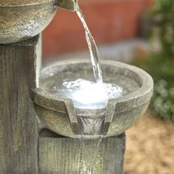 Stylish Fountain Ash Columns Water Feature With LEDs -Sandtex Shop 14519359 2355047822573173